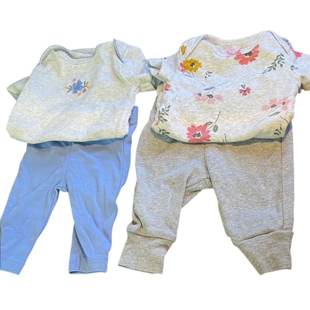 Carter's Just‎ One You Baby Girl Floral Bodysuit & Pants Set 0-3 Months 4LOT - Picture 1 of 13